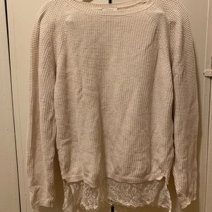 Cream Knit Pullover Sweater by Wrap